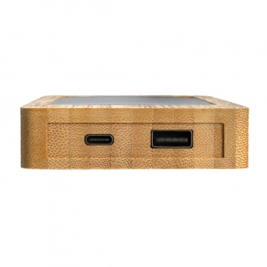 Logo trade reklaamkingid foto: Sunwicki 10 000 mAh bambusest päikeseenergiapank