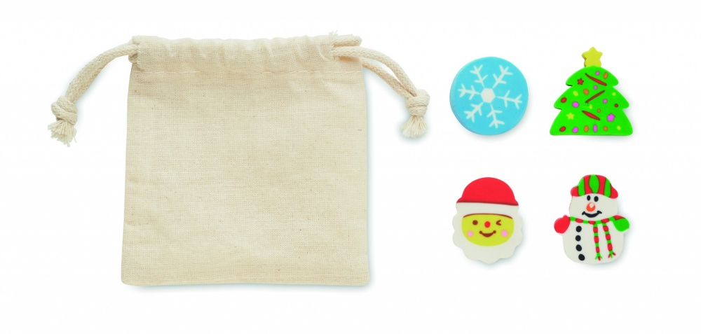 Logotrade firmakingi foto: Komplektis 4 jõuluteemalist kustukummi