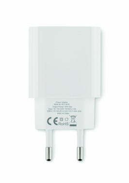 Logo trade reklaamkingid foto: 20W 2-pordiline USB-laadija EU pistik