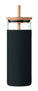 Logo trade reklaamkingituse pilt: 450 ml bambusest kaane ja kõrrega joogitops