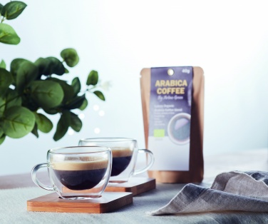 Logo trade ärikingitused foto: Komplektis 2 kahekordse seinaga espressotassid