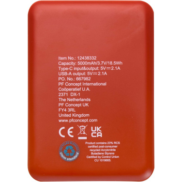 Logo trade reklaamkingi pilt: Asama 5000 mAh Type-C taaskasutatud plastist akupank