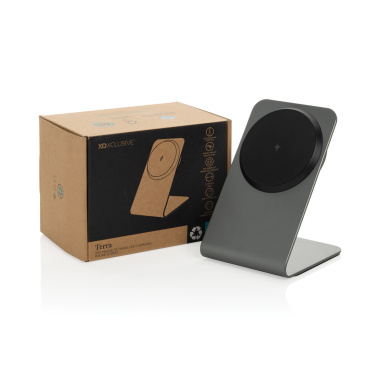 Logo trade ärikingituse pilt: Terra alumiiniumist 15W magnetiline juhtmevaba laadimise telefonialus