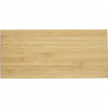 Logo trade mainoslahja ja liikelahja tuotekuva: Minata bambuinen langaton laturi kellolla