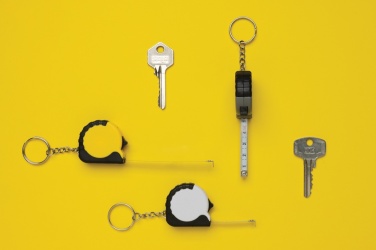 Logotrade mainoslahja tuotekuva: MeasureMate RCS kierrätetty ABS 1 m metrimitta avaimenperä