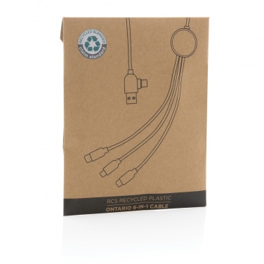 Logo trade mainoslahjat ja liikelahjat kuva: RCS Ontario 6-in-1 latauskaapeli kierrätetystä muovista