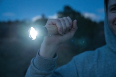 Logo trade mainoslahjat tuotekuva: Lucid 5W taskulamppu RCS muovista ja bambusta