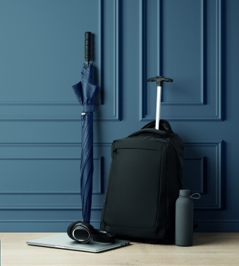 Logotrade mainoslahja ja liikelahja kuva: Pyörillä varustettu kannettava reppu 600D RPET-polyesteriä mukautettavalla painatuksella