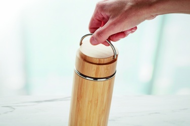 Logotrade mainoslahjat kuva: Bambu termospullo 400 ml TAMPERE