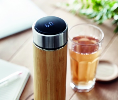 Logotrade mainoslahja ja liikelahja kuva: Bambu termospullo 480 ml PANAY