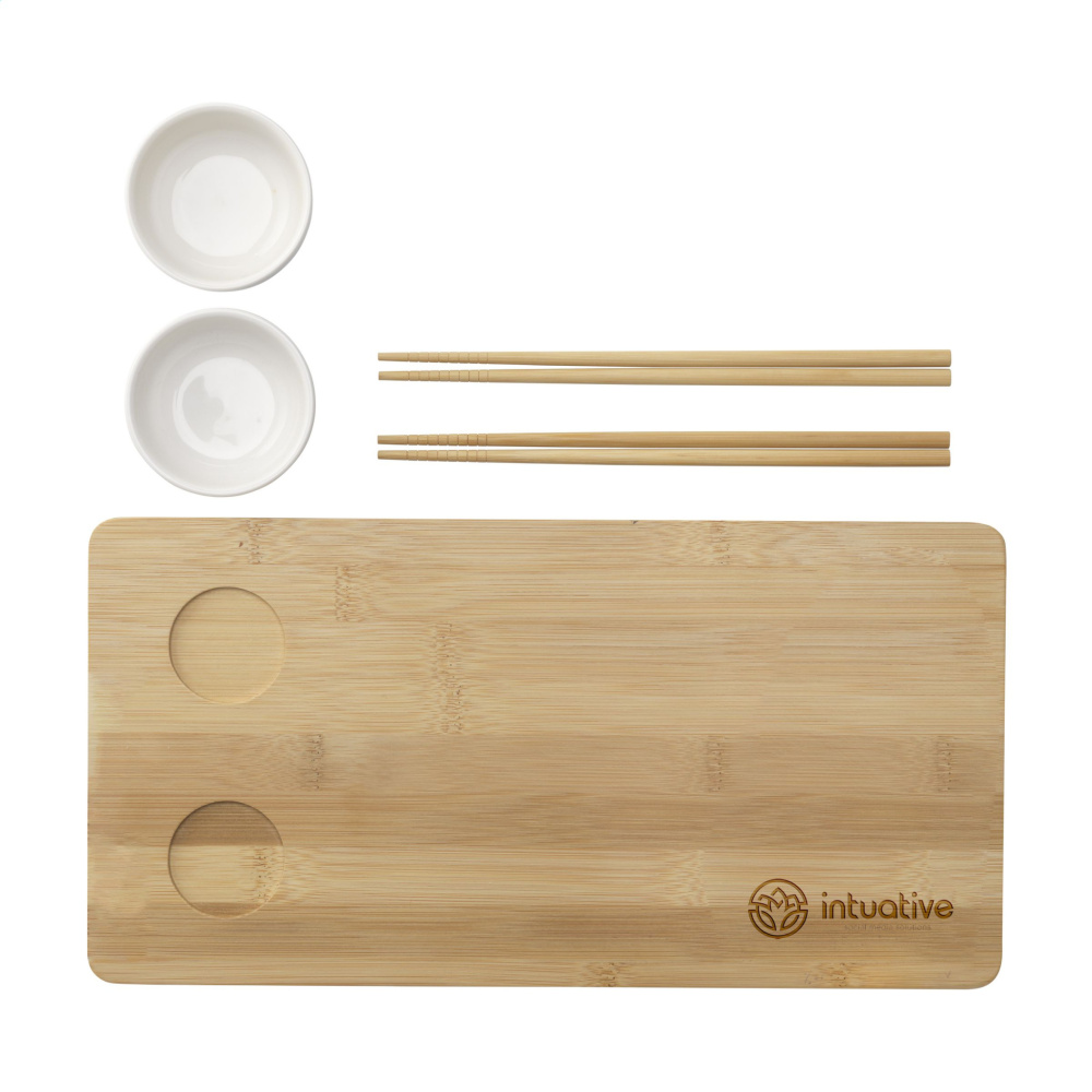 Logotrade liikelahja tuotekuva: Temaki Bamboo Sushi Tray lahjasetti