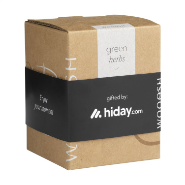 Logotrade mainostuote tuotekuva: Wooosh-tuoksukynttilänvihreät yrtit