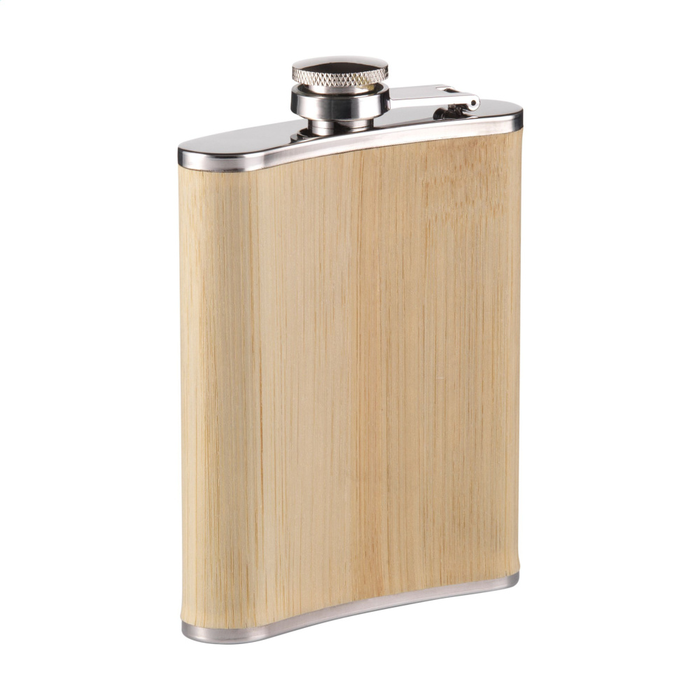 Logo trade liikelahjat mainoslahjat kuva: Hipflask Bamboo 200 ml juomapullo