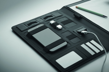 Logotrade liikelahjat mainoslahjat tuotekuva: A4-kansio ja langaton laturi