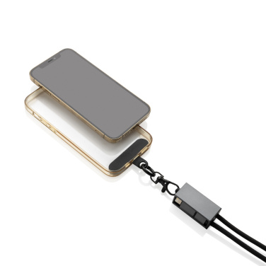 Logotrade mainoslahja tuotekuva: Terra RCS rPET -puhelinjohto, jossa on kaksoislatauskaapeli