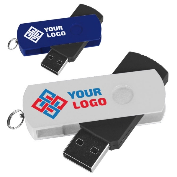 Logotrade liikelahja tuotekuva: Metalli- ja muovinen USB-tikku