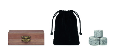 Logo trade liikelahjat mainoslahjat kuva: 9 kivijääkuutiota laatikossa