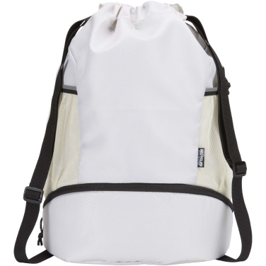 Logo trade mainoslahjat tuotekuva: Nomad 18 litran GRS-kierrätetystä materiaalista valmistettu, kiristysnyörillä varustettu urheilukassi alalokerolla