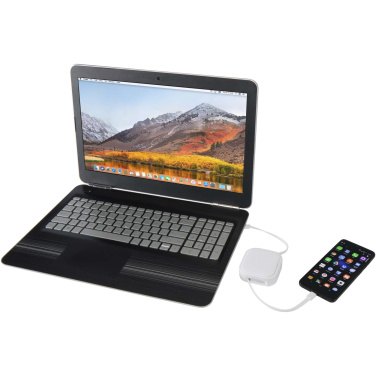 Logotrade liikelahjat mainoslahjat tuotekuva: Gloas 5-in-1-kierrätysmuovinen, sisäänvedettävä datasynkronointi- ja 100 W:n pikalatauskaapeli älypuhelimen työkalusarjalla