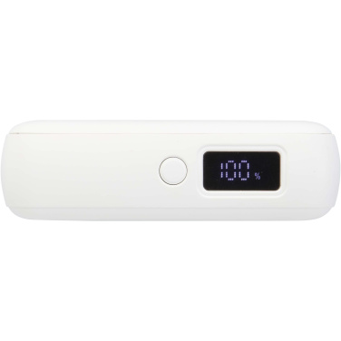 Logo trade mainoslahjat tuotekuva: Acrux 10 000 mAh:n ja 35 W:n tablettivirtalähde, jossa sisäänrakennettu Type-C-kaapeli – valmistettu kierrätetystä muovista