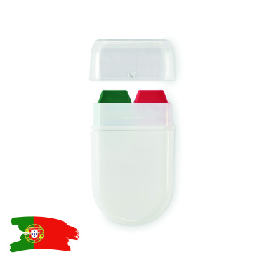 Logo trade mainoslahja kuva: Kasvomaalit lippuväreillä