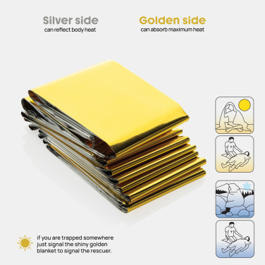 Logotrade liikelahja tuotekuva: Solra hätäpeite RCS-kierrätetystä RPET-pussissa