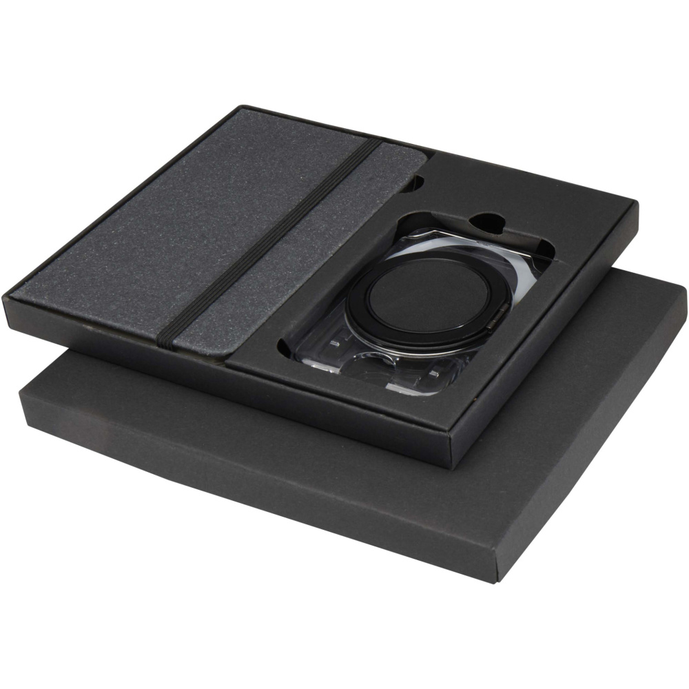 Logo trade mainoslahjat tuotekuva: Kern kovakantinen muistikirja (A6) ja MagSafe lompakkolahjasetti