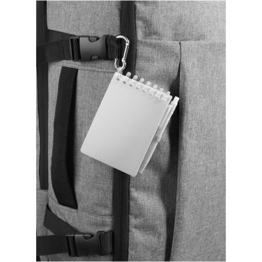 Logo trade mainoslahja kuva: Lig Mini kierrätetystä muovista valmistettu pehmeäkantinen muistikirja ja kuulakärkikynäsetti (musta muste)