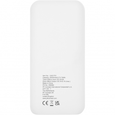 Logotrade dovana nuotrauka: Electro 20 000 mAh perdirbto plastiko maitinimo blokas 