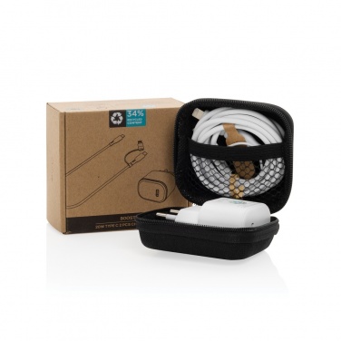 Logotrade reklaminės dovanos nuotrauka: Boost RCS reycled PET 20W tipo C 2 vnt įkrovimo rinkinys