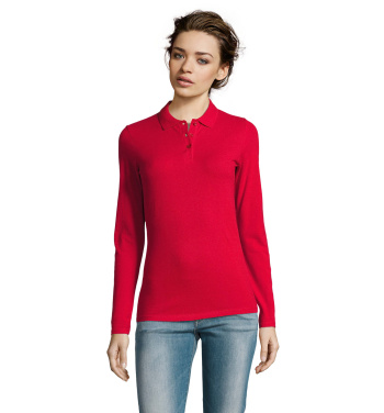 Logotrade reklaminiai produktai nuotrauka: PERFECT WOMEN LSL POLO 180