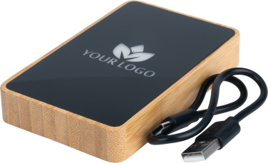 Logotrade reklaminės dovanos nuotrauka: 5000 mAh išorinė baterija su šviečiančiu logotipu