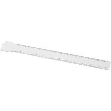 Logotrade korporatīvās dāvanas foto: Tait 30 cm mājas formas otrreizējās plastmasas lineāls