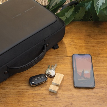 Logotrade biznesa dāvanas foto: Standkey bambusa atslēgu piekariņa tālruņa statīvs