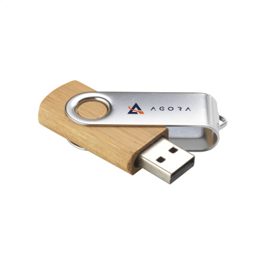 Logotrade logo dāvanas foto: USB Twist Bamboo 16 GB