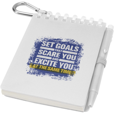 Logotrade ziemassvētku dāvanas foto: Lig Mini pārstrādātu mīksto vāku piezīmju grāmatiņas un lodīšu pildspalvas komplekts āra lietošanai (melna tinte)