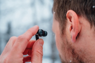 Логотрейд pекламные продукты картинка: Наушники-вкладыши Skywave RCS из переработанного пластика с солнечной батареей