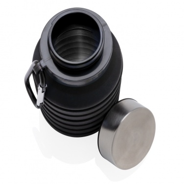 Логотрейд pекламные продукты картинка: Складная силиконовая бутылка с крышкой, герметичная