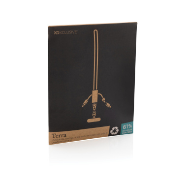 Логотрейд бизнес-подарки картинка: Телефонный шнур Terra RCS из переработанного ПЭТ с двойным зарядным кабелем