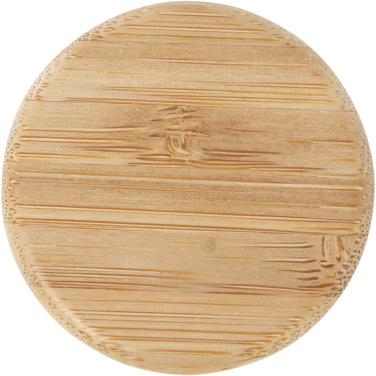 Логотрейд бизнес-подарки картинка: Lume бутылка из матового содово-известкового стекла объемом 500 мл с бамбуковой крышкой