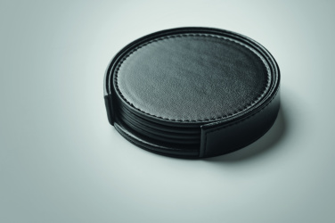Логотрейд pекламные продукты картинка: Set of 4 PU coasters