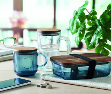 Логотрейд pекламные cувениры картинка: Ribbed glass mug 300ml