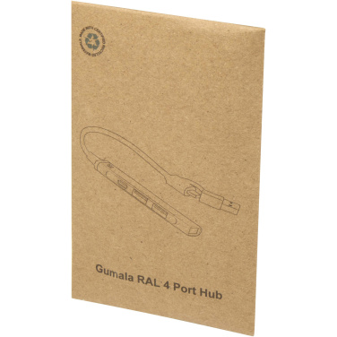 Логотрейд pекламные cувениры картинка: Alkaid 4-портовый концентратор USB-A и Type-C из переработанного алюминия с двумя входами