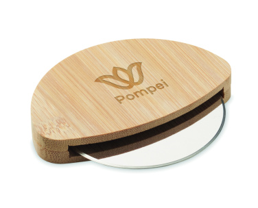 Логотрейд pекламные продукты картинка: Round bamboo pizza cutter
