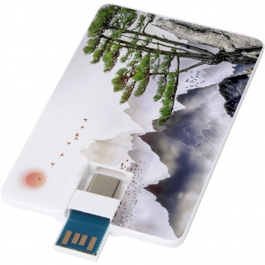 Logotrade profilprodukter bild: Duo slim 32 GB USB-enhet med Type-C och USB-A 3.0