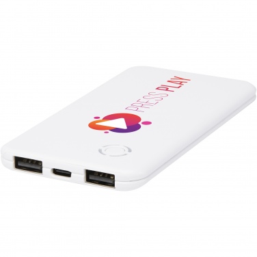 Logotrade reklamprodukter bild: Slender 4 000 mAh tunn dubbel powerbank