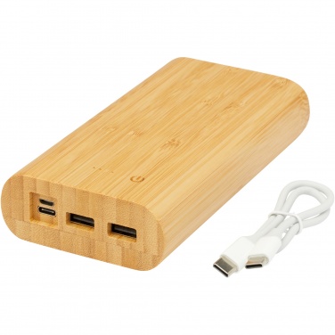 Logotrade reklamprodukter bild: Tulda 20,000 mAh powerbank i bambu