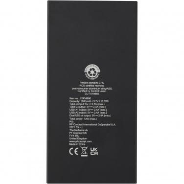 Logotrade profilreklam bild: Connect 5 000 mAh powerbank av återvunnen aluminium