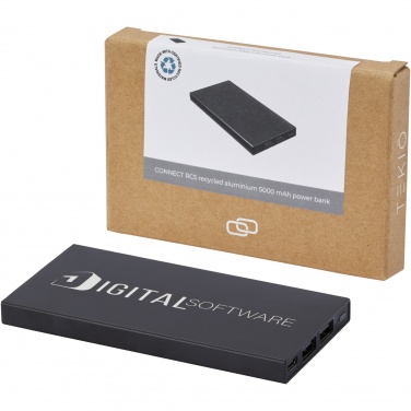 Logotrade presentreklam bild: Connect 5 000 mAh powerbank av återvunnen aluminium