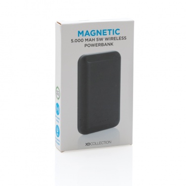 Logotrade profilreklam bild: Magnetisk 5.000 mAh 5W trådlös powerbank